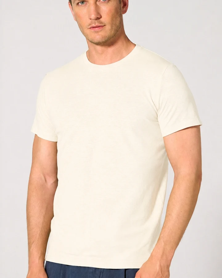 Hempage Herren vegan T-Shirt Slim Fit Off White