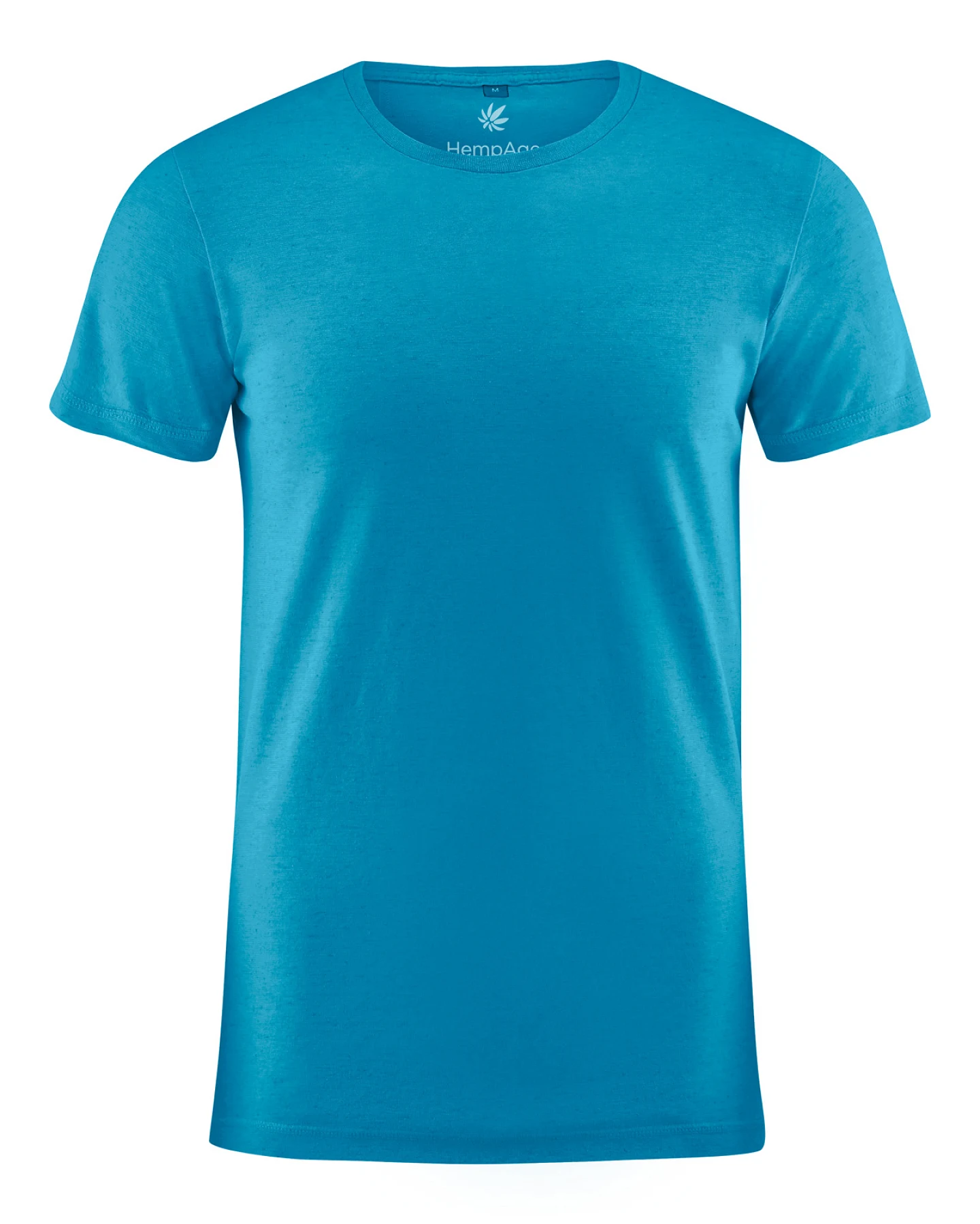 Hempage Herren vegan T-Shirt Slim Fit Azurblau – Ansicht 2