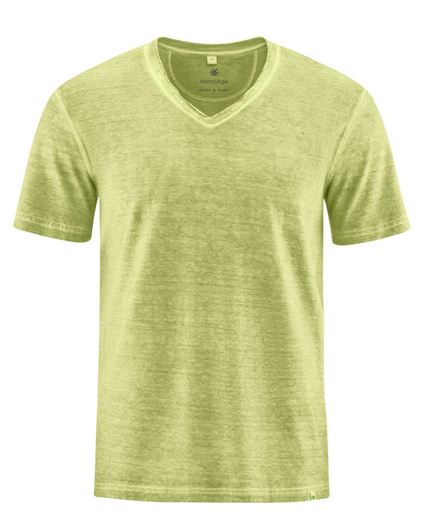 Hempage Herren vegan T-Shirt Rolled Up V-Neck Bamboo Grün – Ansicht 2