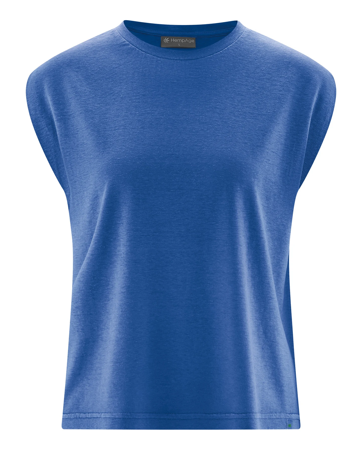 Hempage Damen vegan T-Shirt Ärmellos Royalblau – Ansicht 2