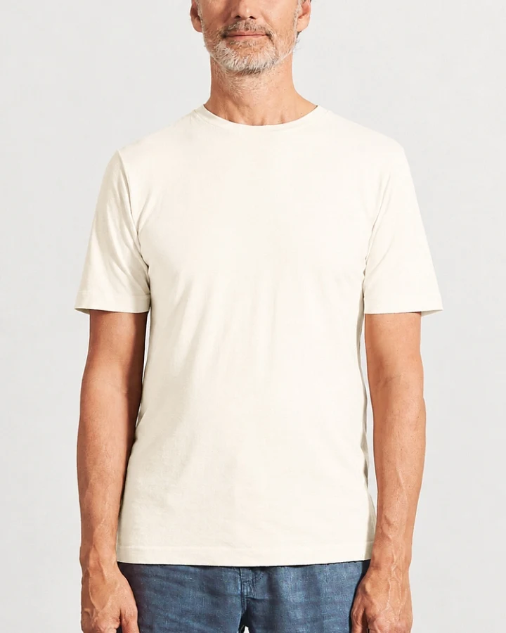 Hempage Herren vegan T-Shirt Slim Fit Cremefarben