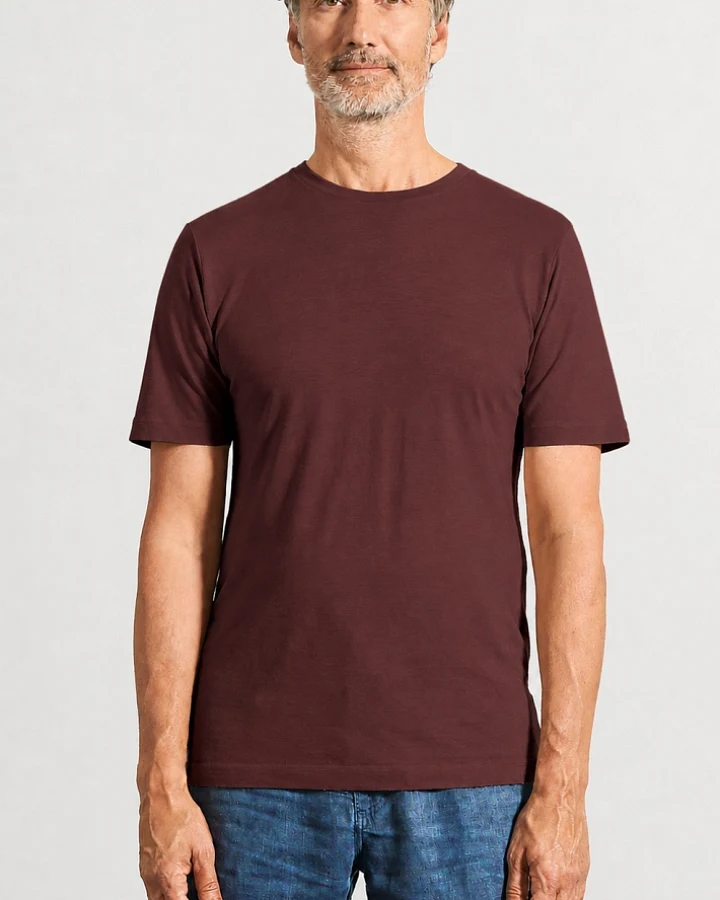Hempage Herren vegan T-Shirt Slim Fit Rioja Rot