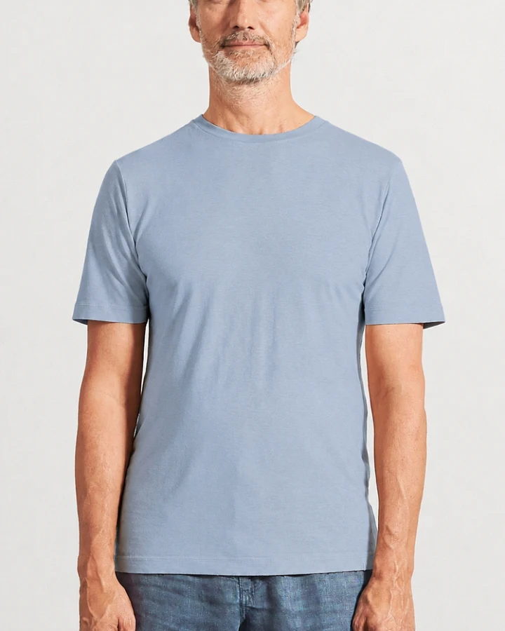 Hempage Herren vegan T-Shirt Slim Fit Rauchblau