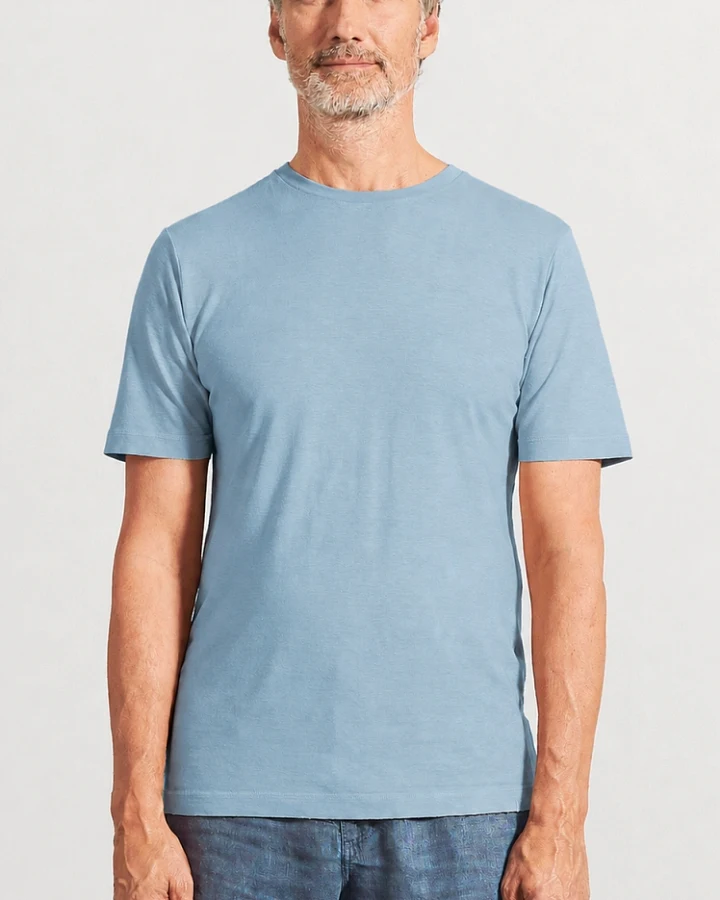 Hempage Herren vegan T-Shirt Slim Fit Wave Blau