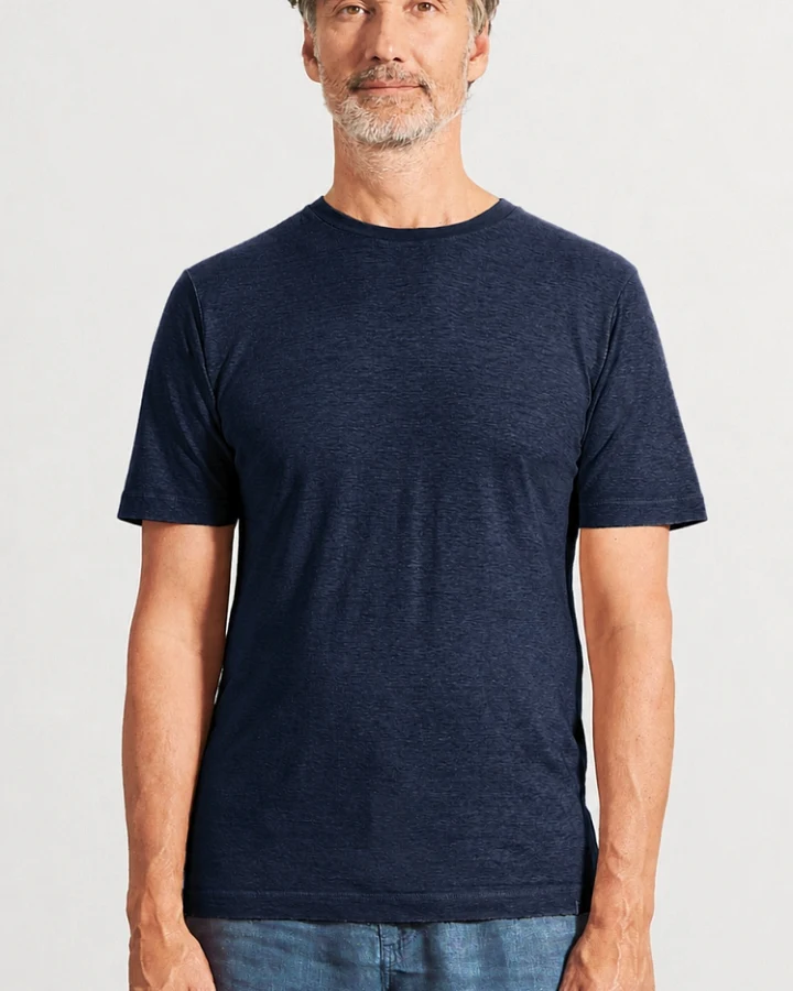 Hempage Herren vegan T-Shirt Slim Fit Navy