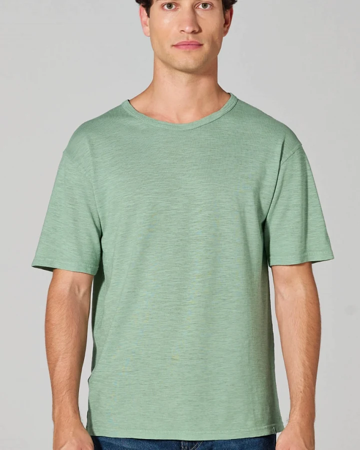 Hempage Herren vegan T-Shirt Slub Jersey Mintgrün