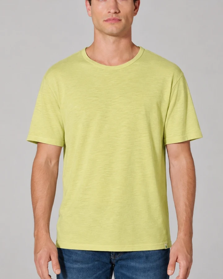 Hempage Herren vegan T-Shirt Slub Jersey Lind Grün