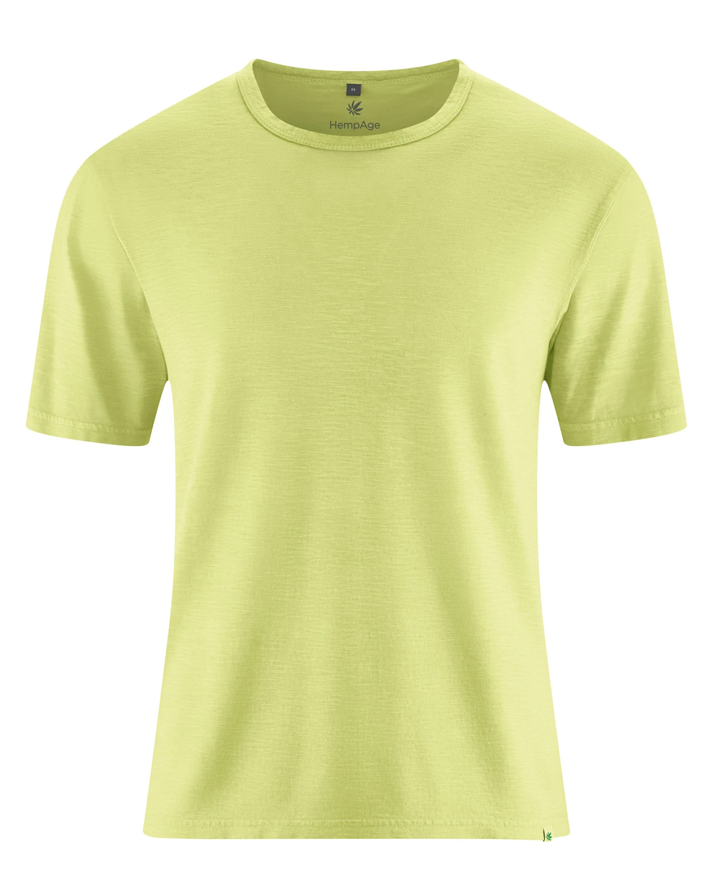Hempage Herren vegan T-Shirt Slub Jersey Lind Grün – Ansicht 2