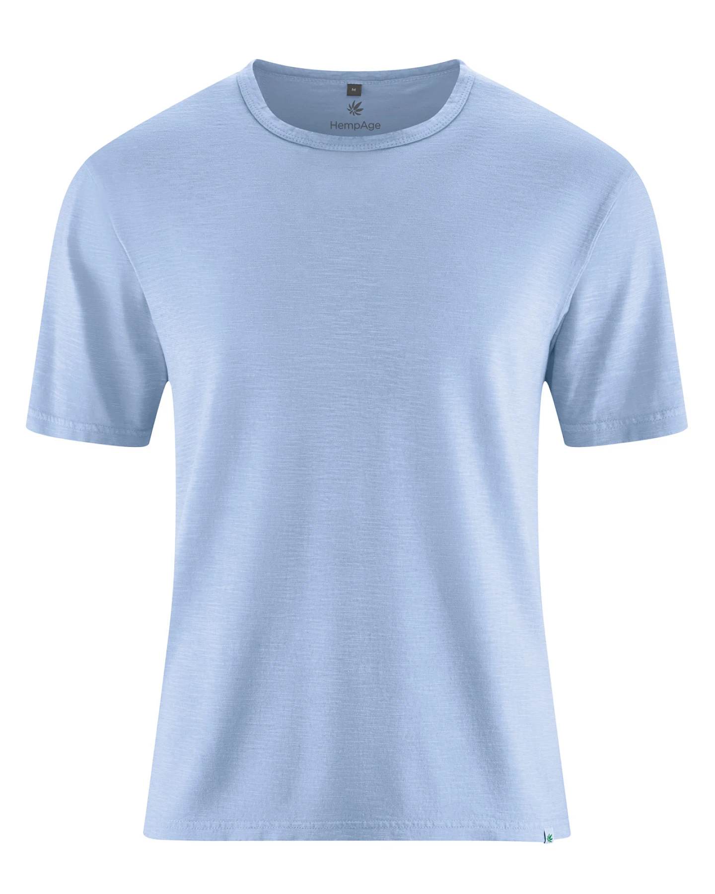 Hempage Herren vegan T-Shirt Slub Jersey Wasserblau – Ansicht 2