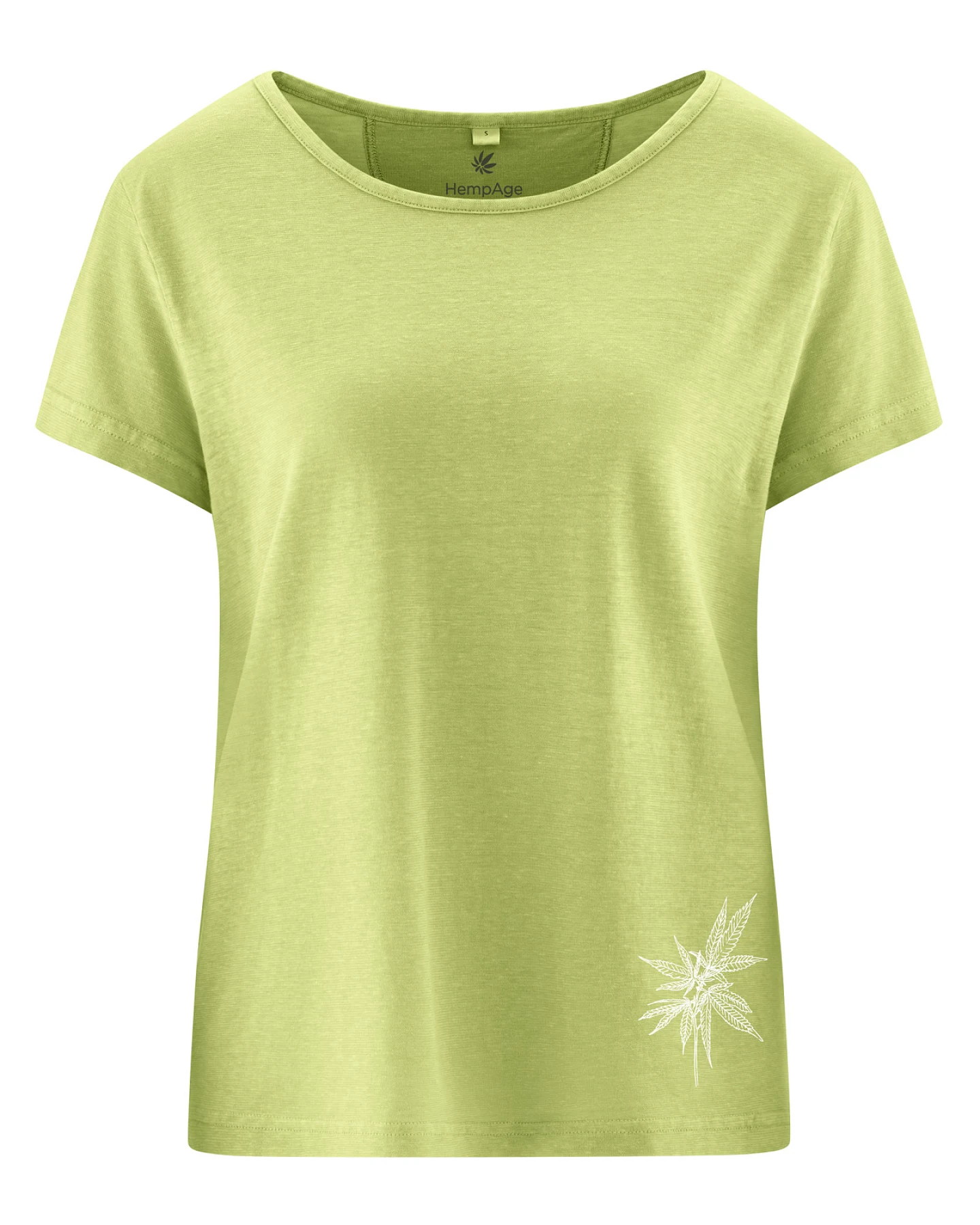 Hempage Damen vegan T-Shirt Aus Hanf Mit Aufdruck Bambusgrün – Ansicht 2