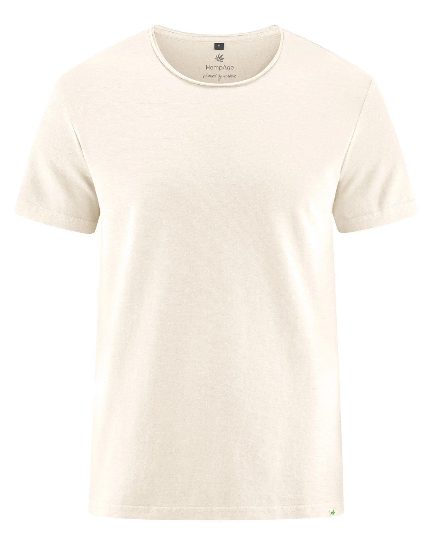 Hempage Herren vegan T-Shirt Rolled Hem Off White – Ansicht 2