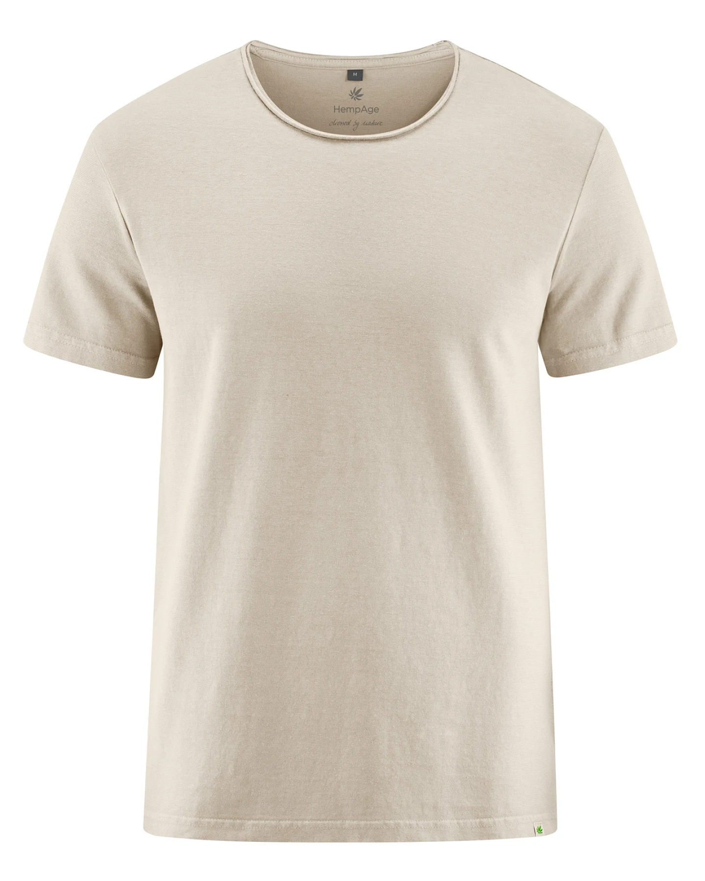 Hempage Herren vegan T-Shirt Rollsaum Thistle Beige – Ansicht 2