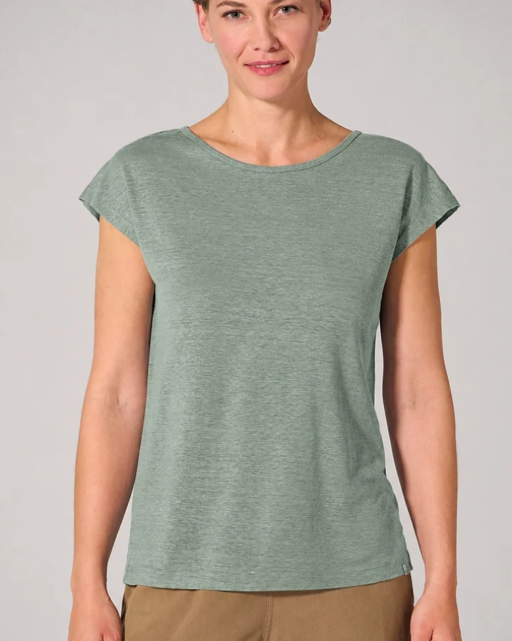 Hempage Damen vegan T-Shirt Regular Fit Thymiangrün
