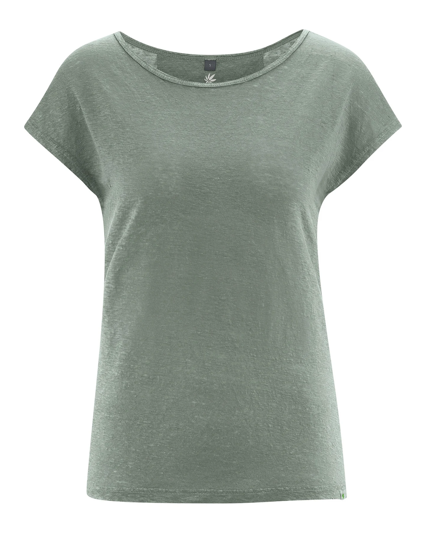 Hempage Damen vegan T-Shirt Regular Fit Thymiangrün – Ansicht 2