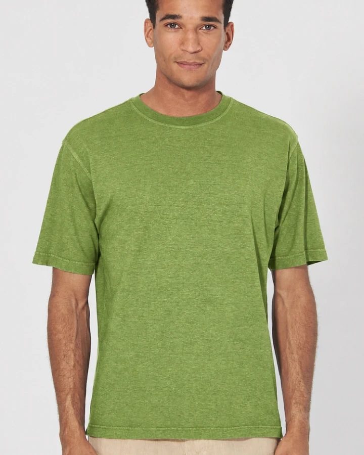 Hempage Herren vegan T-Shirt Basic Unkrautgrün