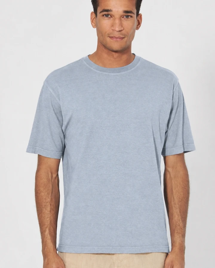 Hempage Herren vegan T-Shirt Basic Smoke Blau