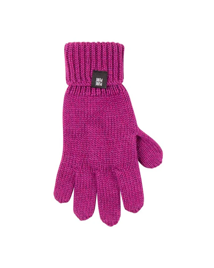 Pure Pure by Bauer - Kinderhandschuhe mit Wolle-Seide purple-wine 6