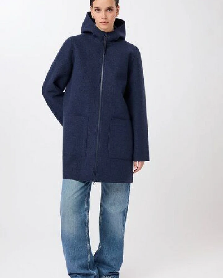 LangerChen Kapuzenjacke aus Walk mit Membran