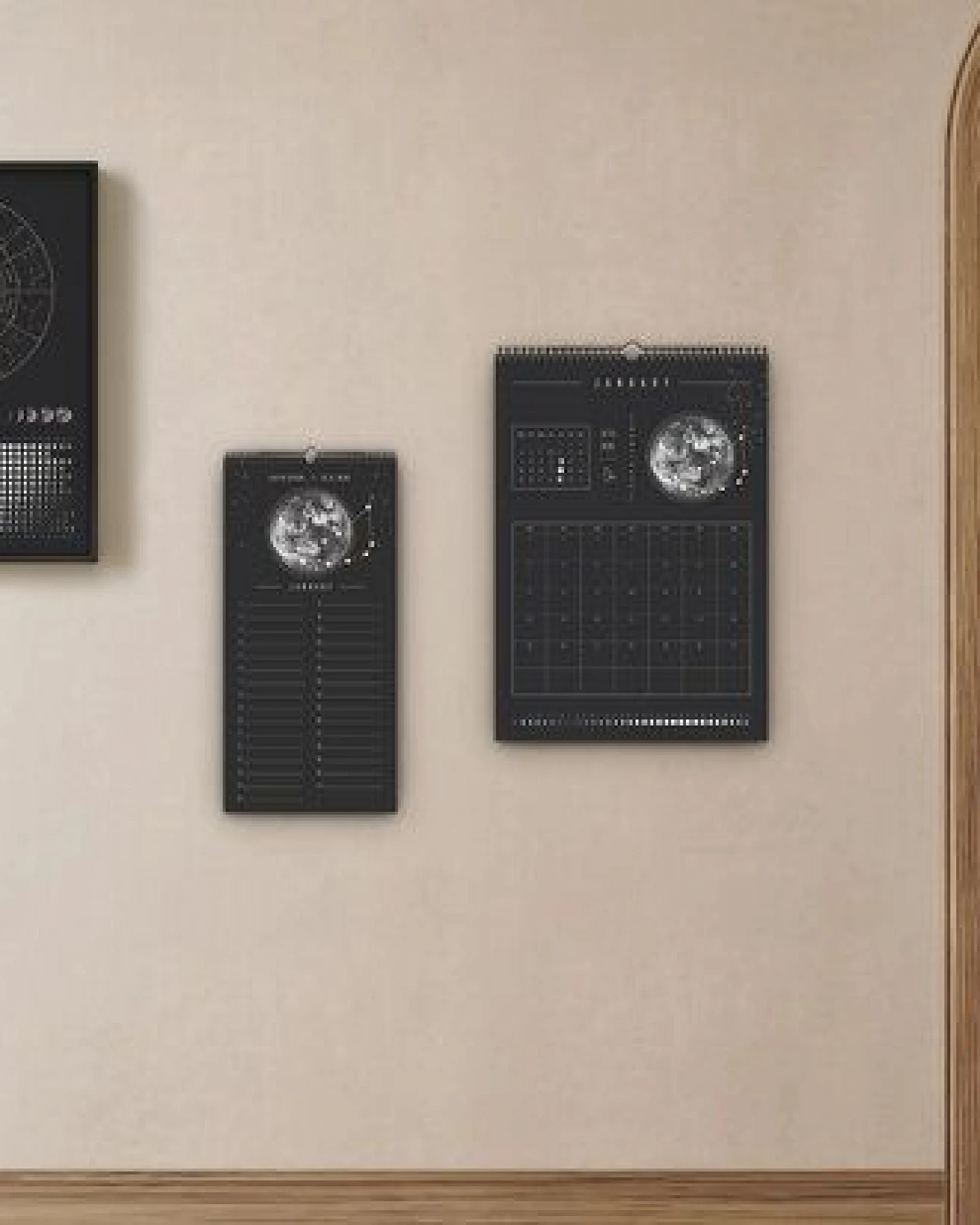 Mondkalender 2027 - Wandkalender A3, A4 - schwarz // ShellyCreates – Ansicht 4