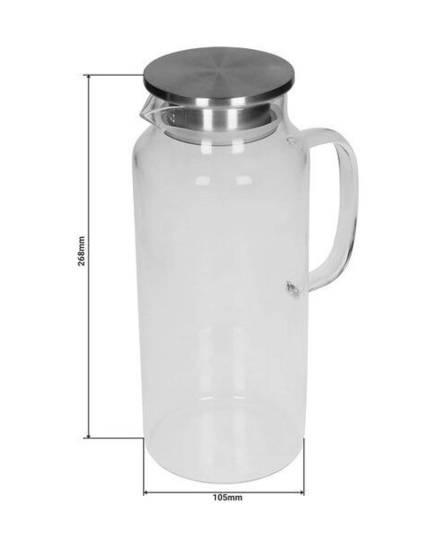 elasto Glaskaraffe mit Sieb aus Edelstahl 1, 1,5 & 2 L - Glaskrug aus Borosilikatglas – Ansicht 3