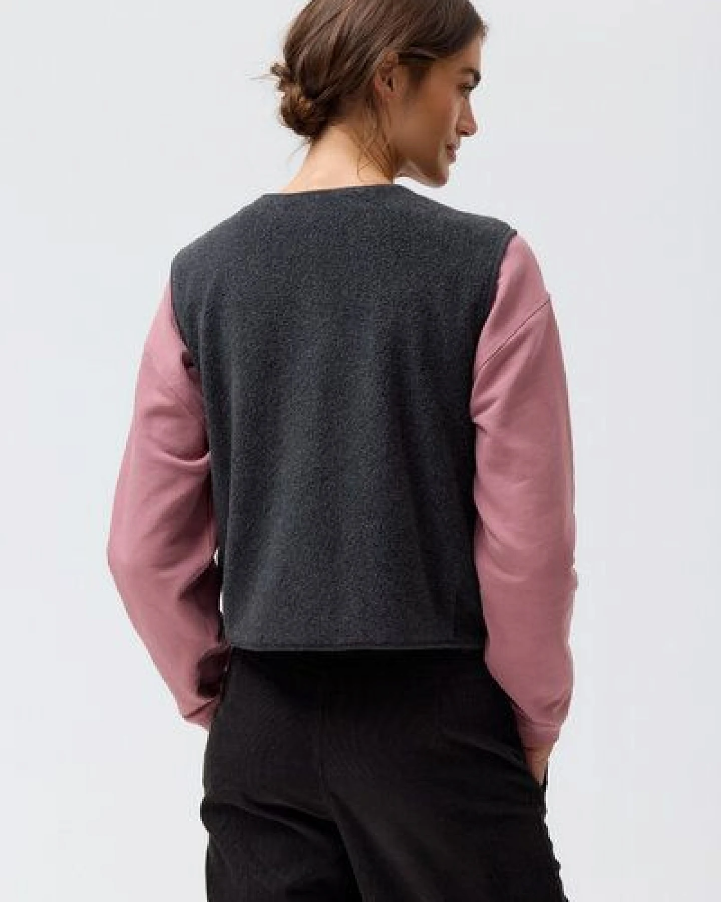 People Wear Organic Fleece Weste, grau mélange – Ansicht 2