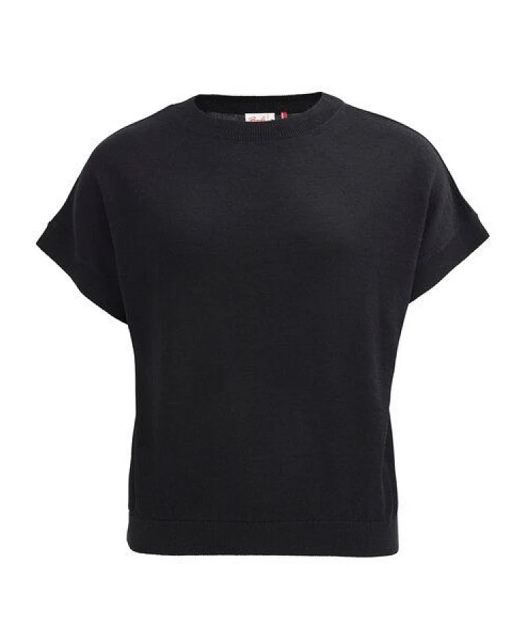 People Wear Organic Merino Strick Pullover, schwarz uni