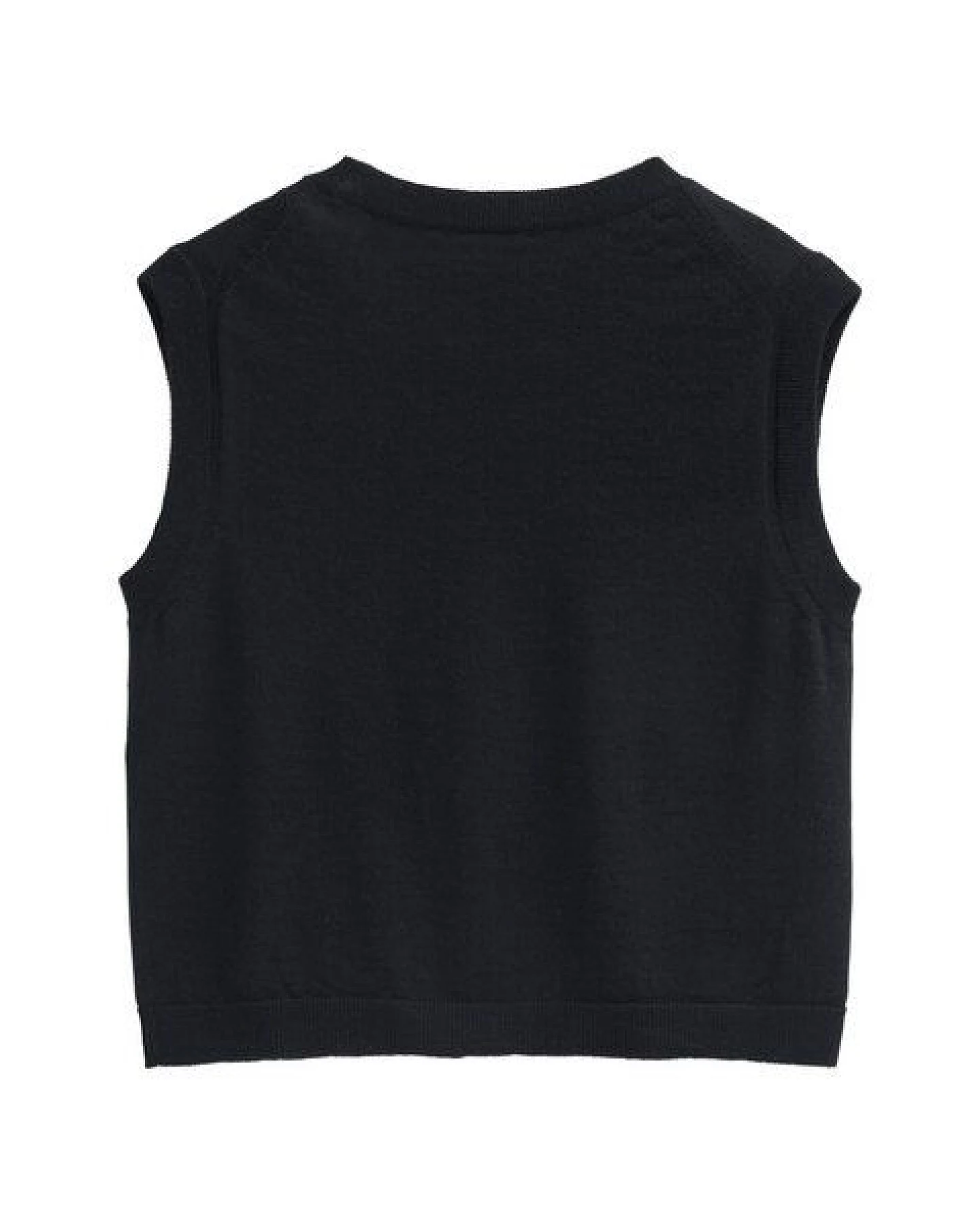 People Wear Organic Merino Strick Pullunder, schwarz uni – Ansicht 4