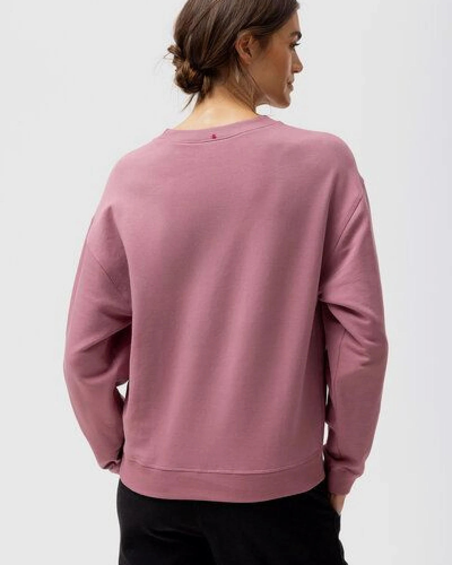 People Wear Organic Sweat Pullover, rosa uni – Ansicht 2