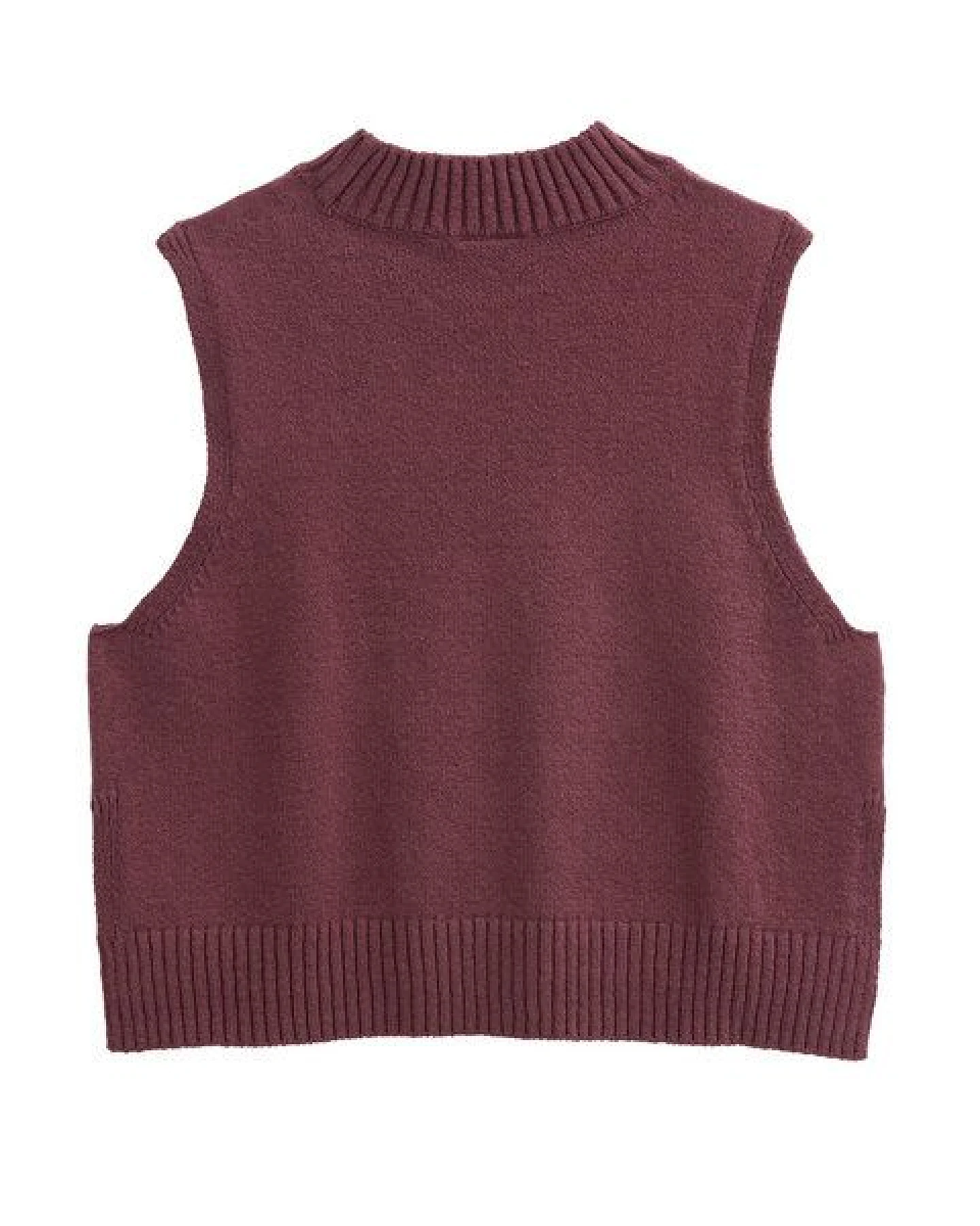 People Wear Organic Boucléstrick Pullunder, rot uni – Ansicht 4
