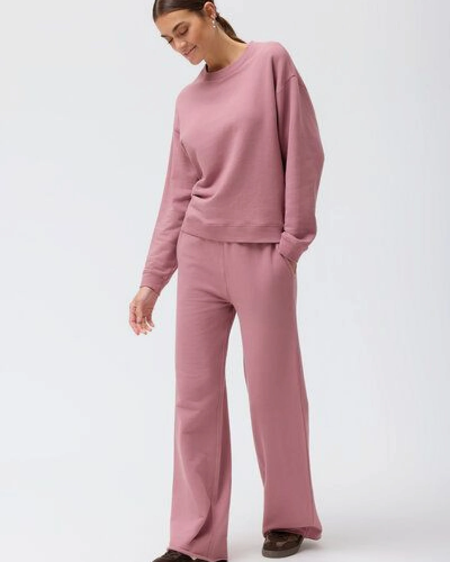 People Wear Organic Sweat Pullover, rosa uni – Ansicht 3