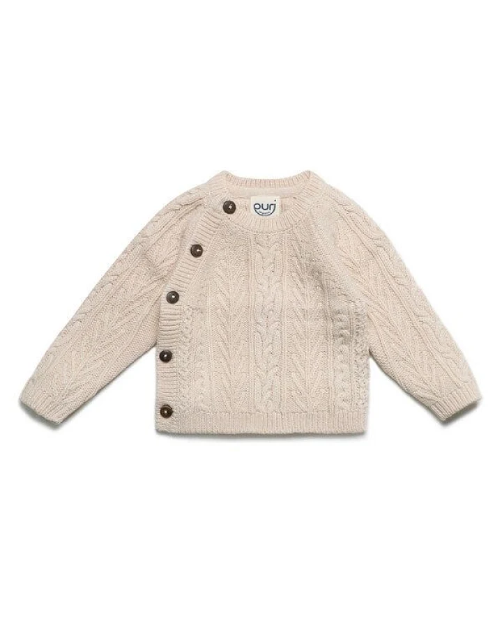 Produktseite: Puri Organic Baby Kimono Jacke Aranstrick Baumwolle (Bio) Schurwolle