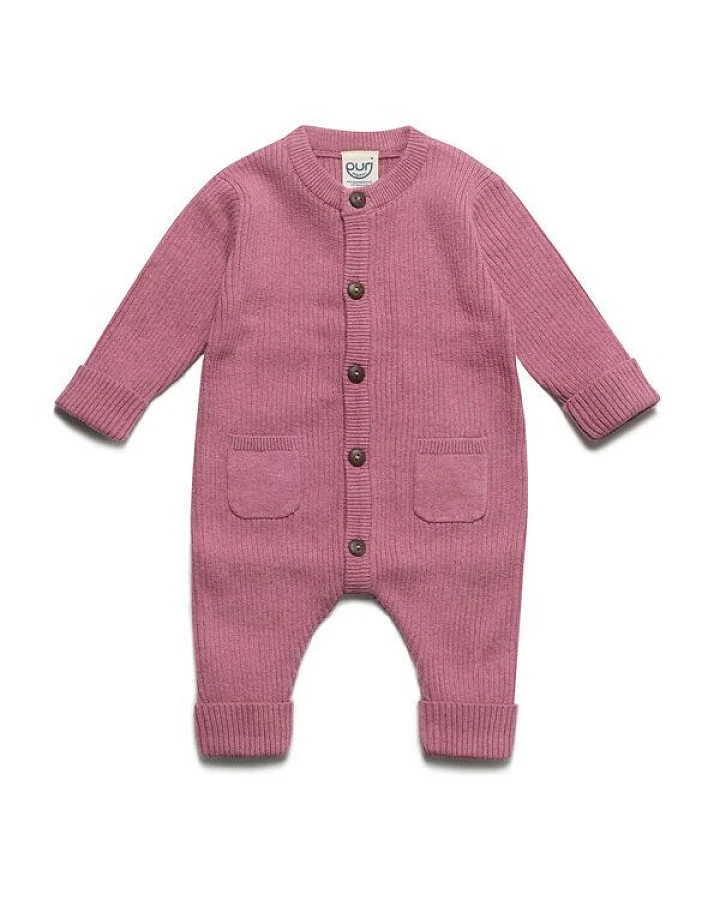 Puri Organic Gestrickter Baby-Overall Baumwolle (Bio) Schurwolle
