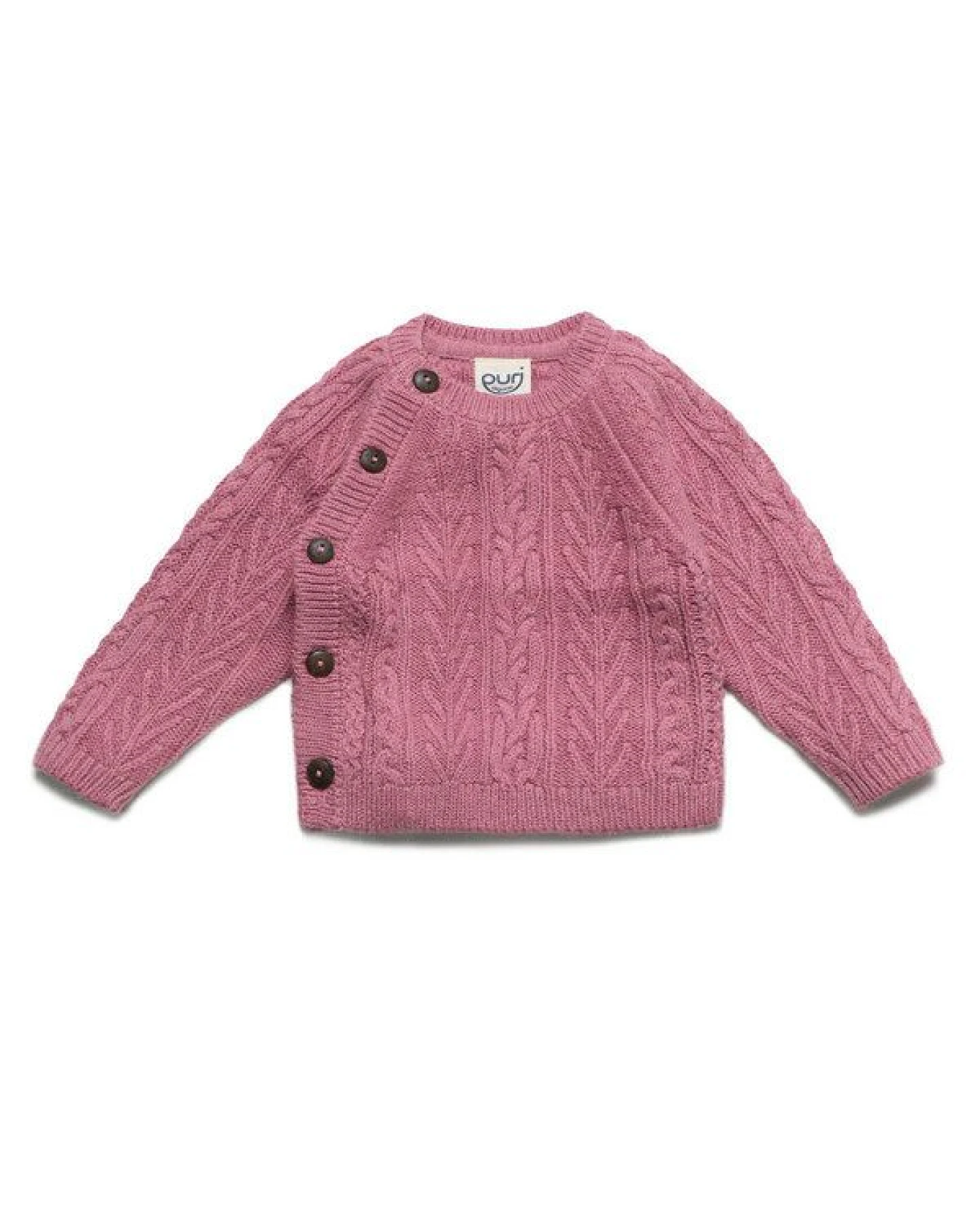 Puri Organic Baby Kimono Jacke Aranstrick Baumwolle (Bio) Schurwolle – Ansicht 2
