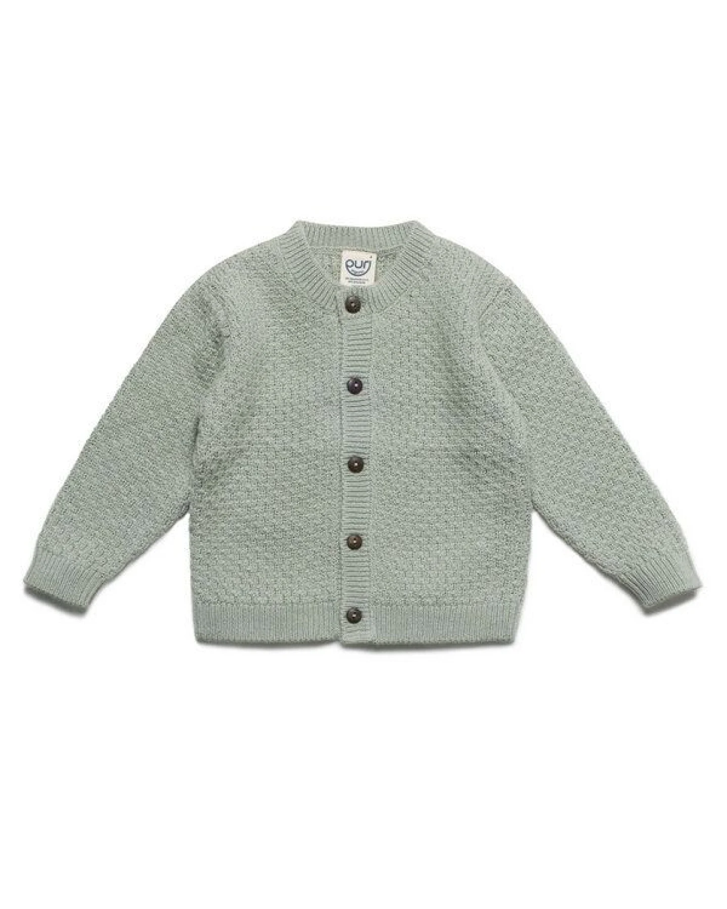 Puri Organic Baby Kinder Cardigan Moosstrick Baumwolle (Bio) Schurwolle – Ansicht 2
