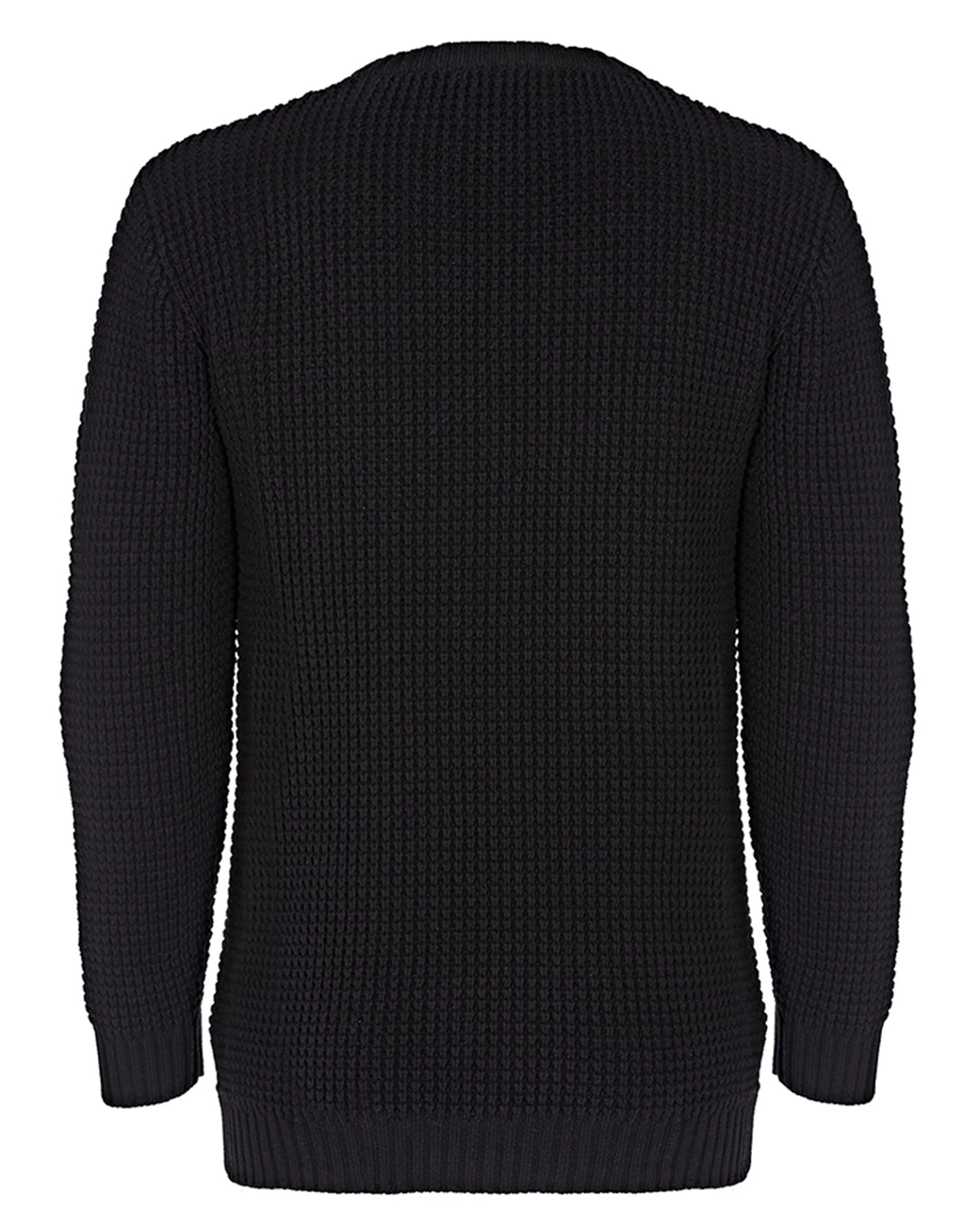 Will's Vegan Store Herren vegan Pullover Chunky Rib Schwarz – Ansicht 2