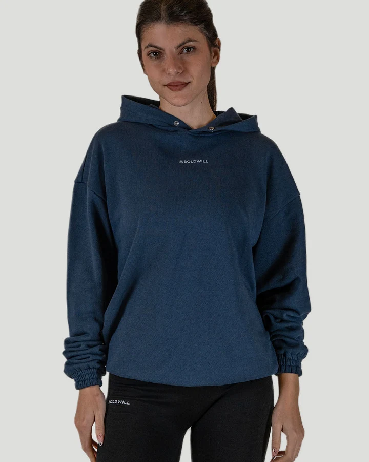 Boldwill Damen vegan Hoodie Pf80 Wood Deepsea Blue