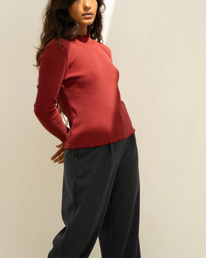 Näz Damen vegan Rollkragenpullover Ava Bordeaux