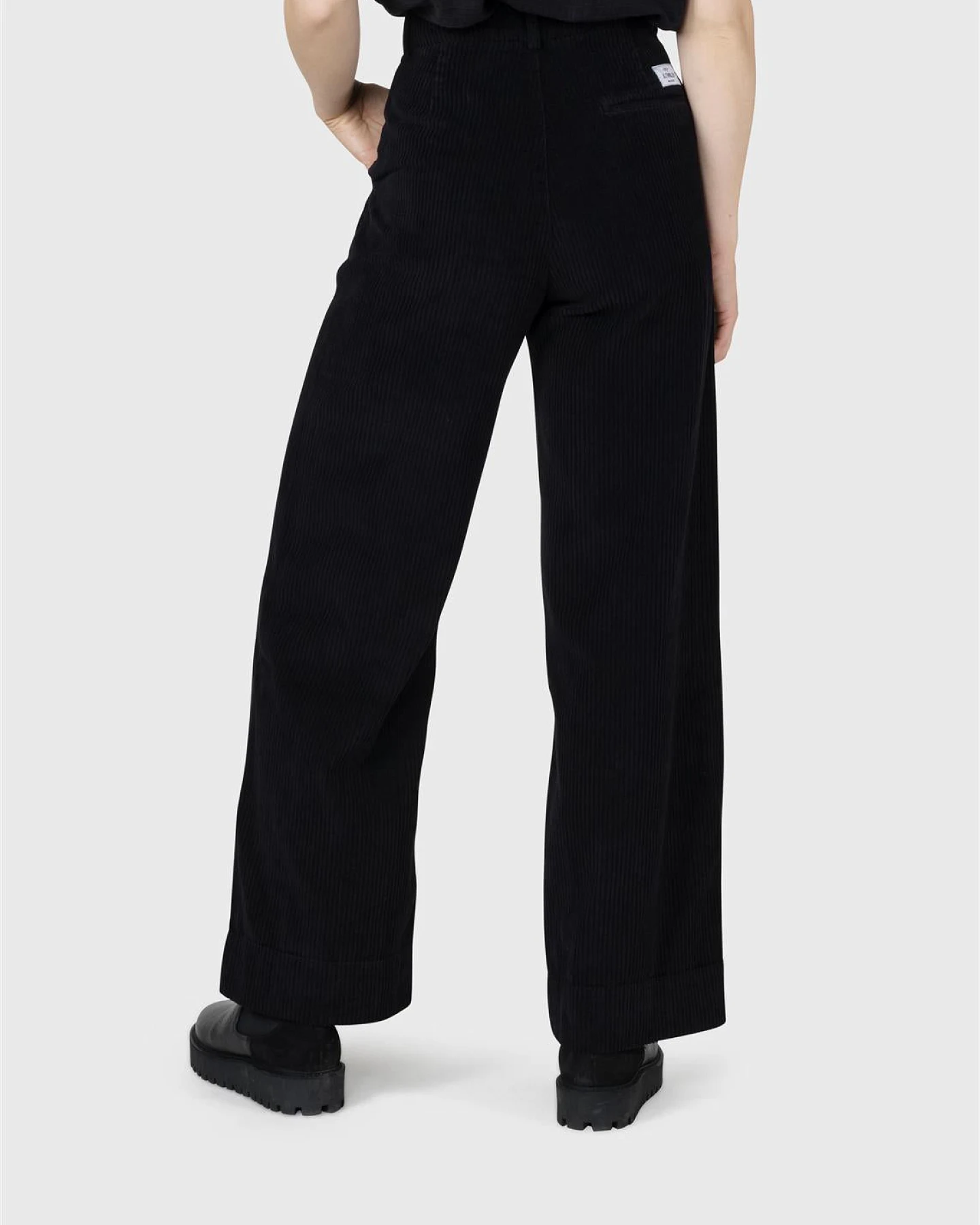 Klitmøller Damen vegan Hose Mit Weitem Bein Aus Cord Lydia Schwarz – Ansicht 2