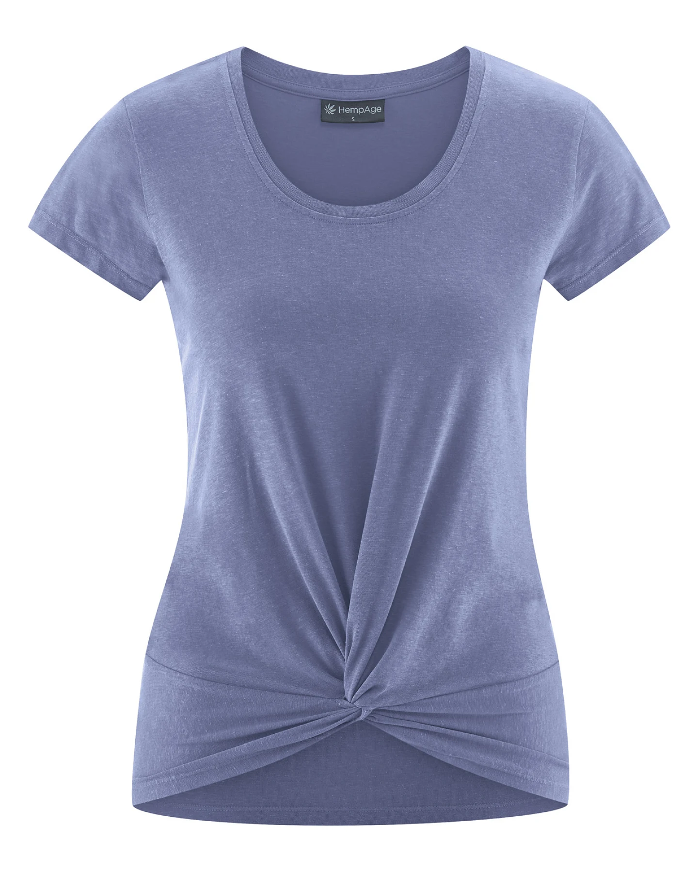 Hempage Damen vegan T-Shirt Yoga Knotendetail Lavendel – Ansicht 2