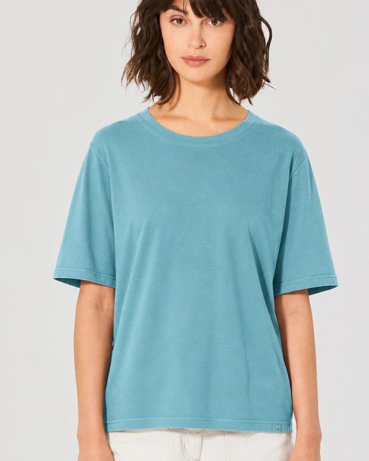 Hempage Damen vegan T-Shirt Combination Wave Blau