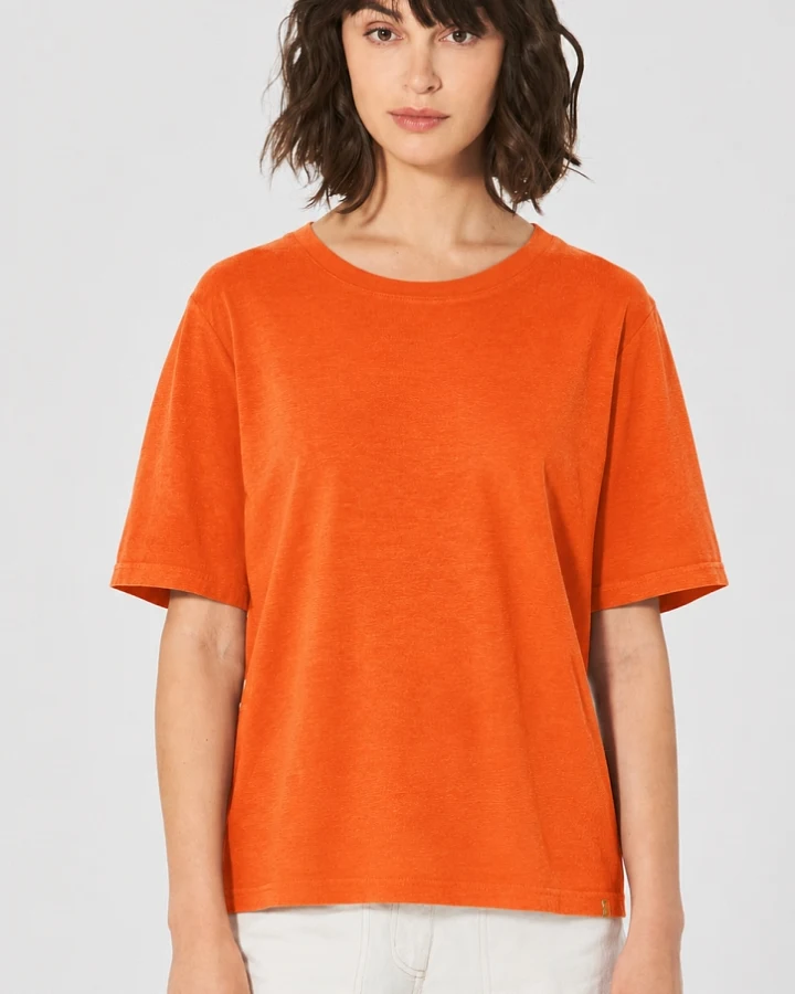 Hempage Damen vegan T-Shirt Combination Nektarine Orange