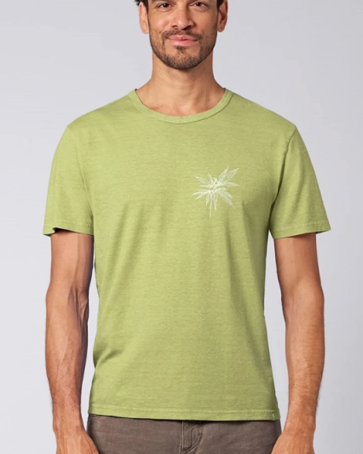 Hempage Herren vegan T-Shirt Timeless Mit Aufdruck Bambusgrün