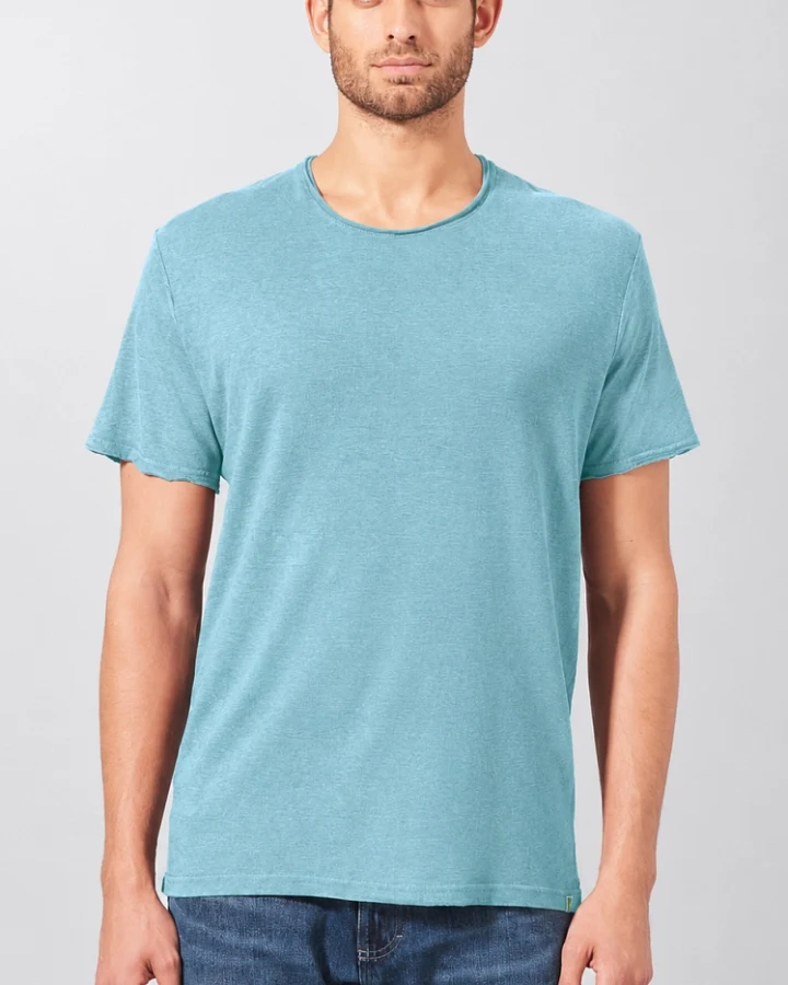 Hempage Herren vegan T-Shirt Timeless Basic Wave Blau