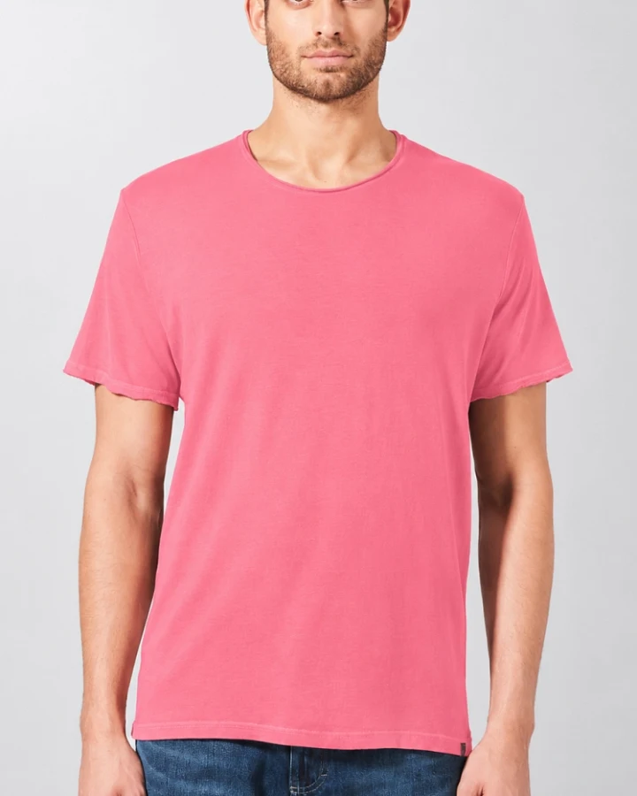 Hempage Herren vegan T-Shirt Timeless Basic In Hibiskusrosa
