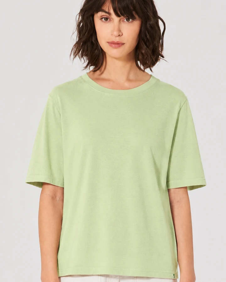 Hempage Damen vegan T-Shirt Combination Matchagrün
