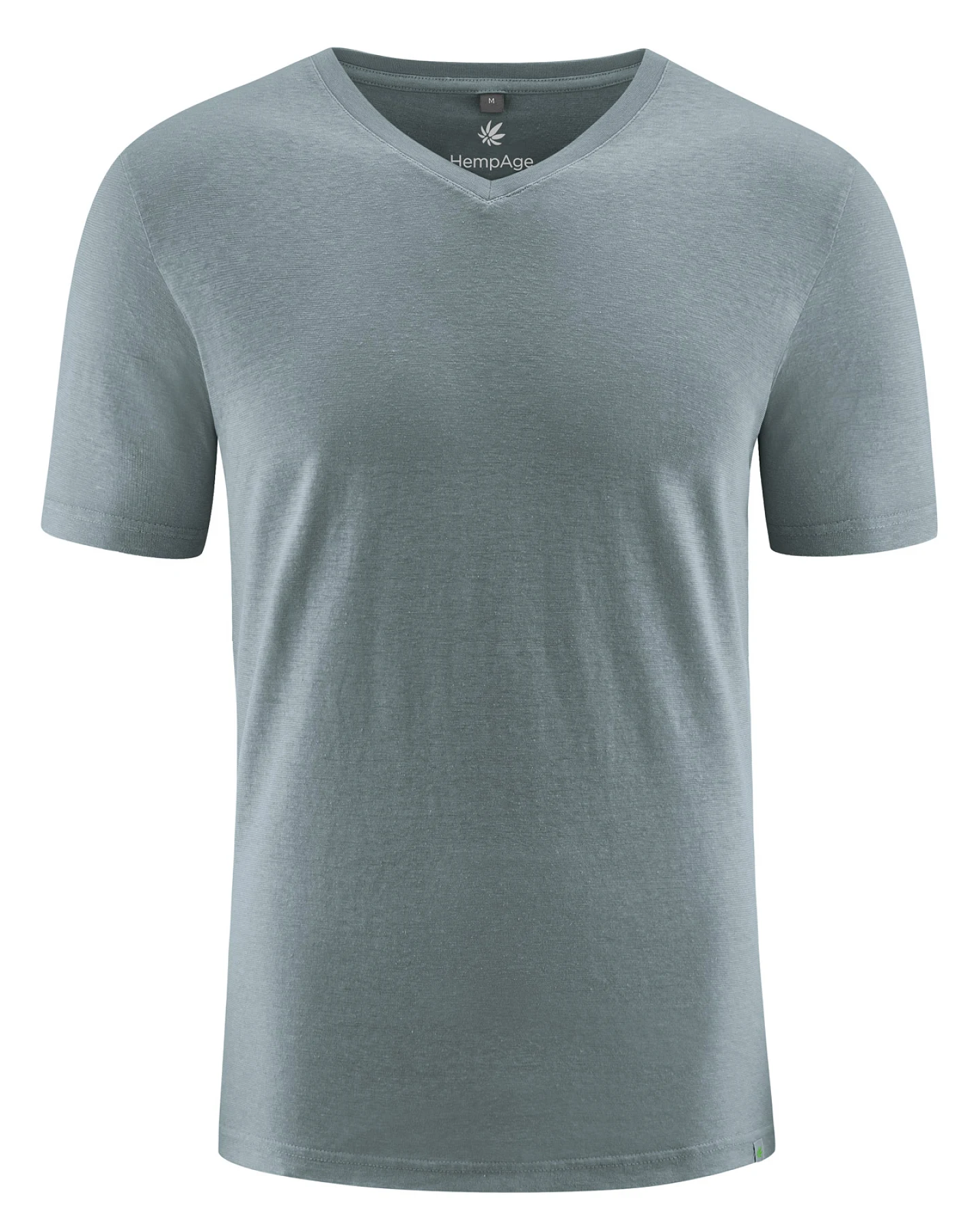 Hempage Herren vegan T-Shirt V-Ausschnitt Slim Fit Titanium – Ansicht 2