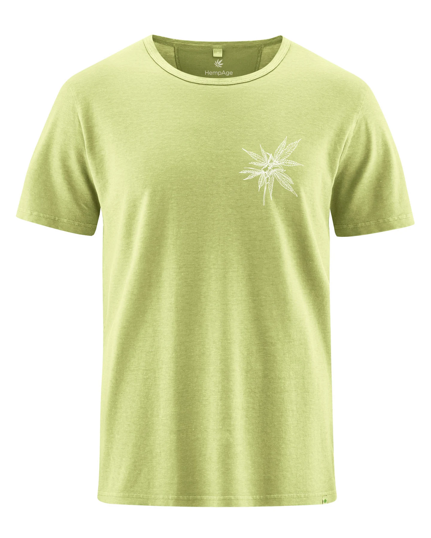 Hempage Herren vegan T-Shirt Timeless Mit Aufdruck Bambusgrün – Ansicht 2