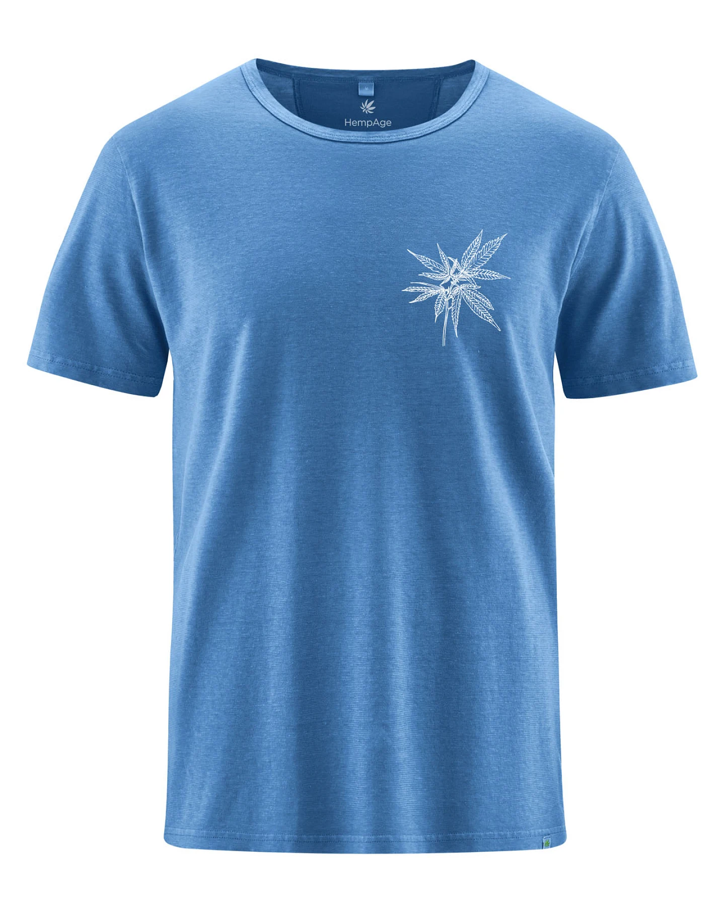 Hempage Herren vegan T-Shirt Timeless Mit Aufdruck Ozeanblau – Ansicht 2