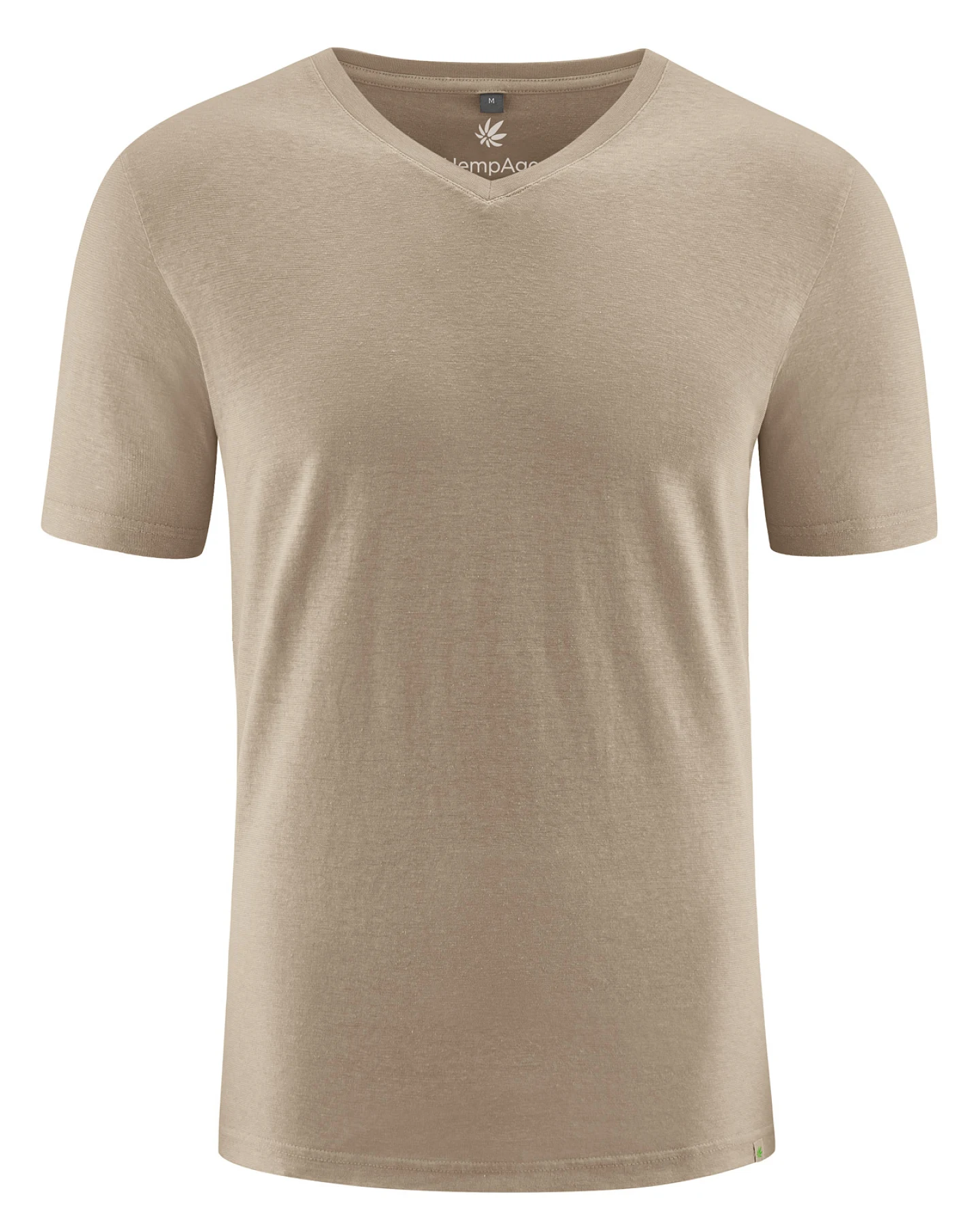 Hempage Herren vegan T-Shirt V-Ausschnitt Slim Fit Grit Beige – Ansicht 2