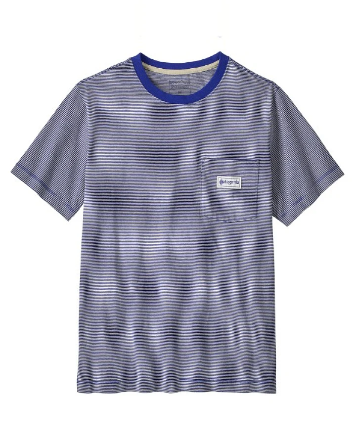 Patagonia - MW Hut Tripper Label Pocket Tee - T-Shirt Gr S grau